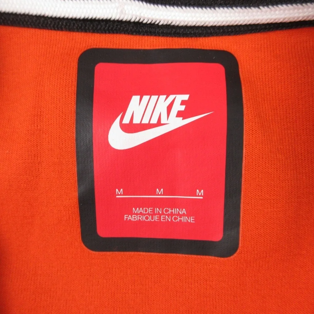 Nike Sweater Mens Medium Orange Tech Fleece Full Zip Hoodie Sweatshirt 2015